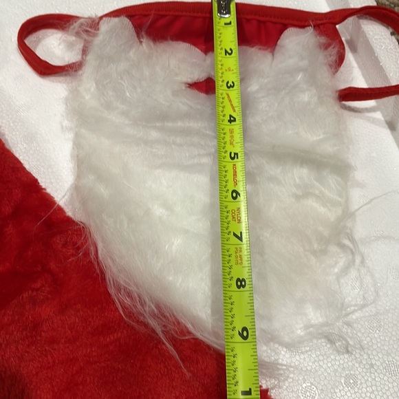 NWT Christmas Santa Hat & Beard Mask Set Red & White Santa Costume Cosplay - Picture 7 of 12